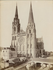 ND. France, Chartres, la cathédrale vintage albumen print. Albumen Print  picture
