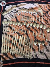 1881 Rogers Silverplate Oneida Ltd Rose Flatware Big Lot Of 49 picture