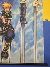 RARE Kingdom Hearts Hanging Wall Scroll Roxas, Sora, Riku, Kairi, Naminé 42x32  picture