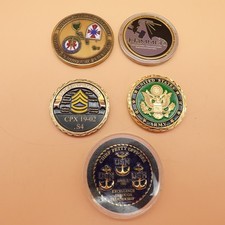 Lot Of 5 US Army Navy Military Challenge Coins Sgt First Class CPO HAMMER picture