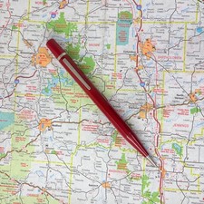 Vintage Autopoint Utility Mechanical Pencil Red w/ Straight Clip picture