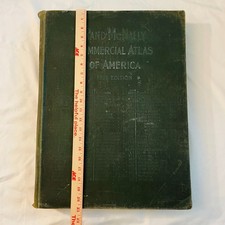 Rand McNally Commercial Atlas of America 52nd Edition 1921 Huge Book 21x15