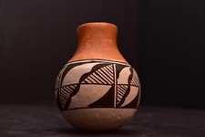 ATQ Acoma Small Native American Indian Pottery Polychrome Jug Vase Vintage 3