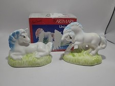 Vintage Artmark Ceramic Unicorn Set Of 2 In Original Packaging picture