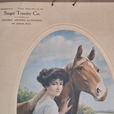 1913 Antique Beautiful Calendar  Lady and Horse  artist Zula Kenyon complete picture