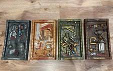 Set of 4 Multicolor porcelain 3D Relief Wall Plaques: Country Store, Castle picture
