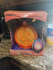 Vintage Trendmasters Fiber Optic Color Changing Pumpkin Halloween Decor 2000 NOS picture
