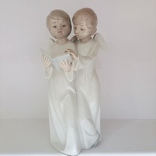Vintage 1985 Nao Lladro Porcelain #193 Angel's Choir Girl & Boy 8