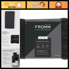 Fromm Softees Microfiber Salon Hair Towels, Fast-Drying, 10-Pack, Black picture