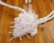 White Wedding Lasso Rope - Wedding Lazo de Boda - Flower Wedding Lasso Cord picture