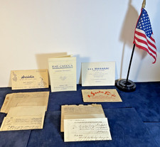 Vintage WWII U.S. Navy USS Whitney Ephemera Lot: V Letters & 4 Advertising Cards picture
