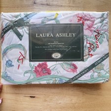 VTG Laura Ashley Rosalind Rose Scalloped Edge TWIN Flat Sheet NEW Old Stock picture