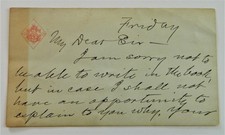 Signed Samuel Clemens (Mark Twain)  to John T. Ford Fam c 1865 on Clemens's Card picture