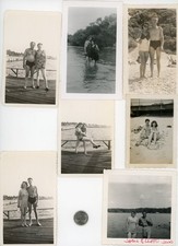 (7) Vintage BEACH photos / YOUNG COUPLES in SWIMSUITS - Sand, Sun & Romance picture