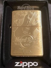 Hard Rock Cafe BERLIN 2023 Gold Etched Guitar ZIPPO Lighter New Orange Sticker picture