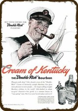 1940 NORMAN ROCKWELL Art Cream of Kentucky Whiskey DECORATIVE REPLICA METAL SIGN picture