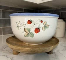 Vintage Stoneware Mixing Bowl Savoir Vivre Luscious Fruit Pattern Thailand picture