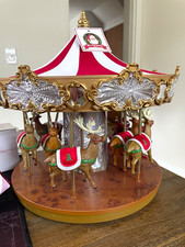 Mr. Christmas Very Merry Carousel Rotating Santa Figurine Multicolor Decor picture