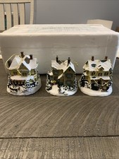 Thomas Kinkade WINTER MEMORIES Set 2 Illuminated Ornaments Bradford Exchange picture
