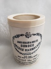 Antique James Keiller & Sons Dundee Marmalade Crock Jar Pot Maling Pottery Cream picture