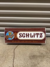 Vintage SCHLITZ Beer Advertising Plastic Lighted Wall Or Hangin Sign 1970s picture