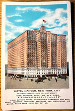 1920s HOTEL MANGER - NEW YORK CITY old colorful postcard A MODERN MARBLE PALACE picture