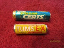 Vintage Unopened Pack of Certs Extra Flavor Wintergreen + Pack of Tums E-X picture