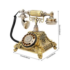 Antique Telephone Desk Phone European Style Old Fashioned Rotary Dial Phone New picture