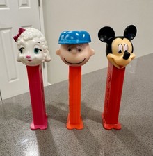 PEZ Dispenser Lot 3 Mickey Mouse Charlie Brown Lamb Chop Disney Peanuts picture