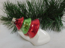 VTG Pre WWII  Christmas Shiny Brite Ornament tree shape  great red &  green picture