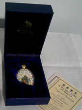Halcyon Days Enamels DECK THE HALLS Christmas Oval Medallion Ornament 35/365 BOX picture