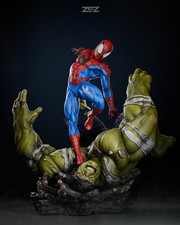 1:8 Spider-Man vs Hulk Diorama UNPAINTED Resin Garage Kit Statue picture