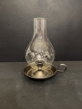 Vintage Princess House Heritage Brass Chamberstick Hurricane 9” H By 7.5” W picture