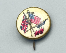 WWI Great Britain/USA/France Allied Flags Patriotic Pin picture