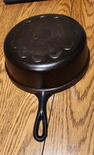 Vintage 1930's Lodge Cast Iron Crescent Moon Bottom Chicken Fryer Skillet Pan  picture