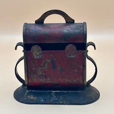 Antique 1920’s-30’s Unmarked Cigarette Dispenser Art Deco Style Metal Red Paint picture