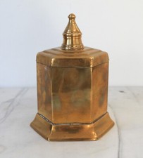 Vintage Octagonal Lidded Brass Trinket Box picture