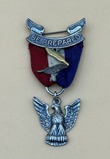 VTG EAGLE SCOUT BOY SCOUTS RANK MEDAL  PIN AWARD + ORDER OF ARROW STERLING. picture