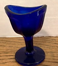 Vintage Blue Glass Eye Wash Cup picture