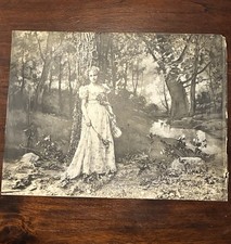 Antique 1900 Lithograph of Young Victorian Woman by Ullman MFG CO NY 9x12 picture
