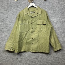VTG US Army WWII HBT Military Jacket Men's Olive Green Herringbone Twill Utility picture