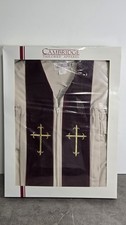 New Catholic Factory Outlet Burgandy/Ivory Pulpit Robe-Gold Embroidery, 55 Med  picture