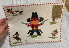 VTG Hallmark Cowboy Paper Placement Set of 8 in Package picture