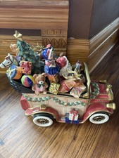 Vtg Fitz & Floyd Santa Claus Car Cookie Jar Christmas Centerpiece Candy Ltd. Ed. picture
