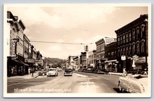 Madison Indiana Street Scene Old Cars Theater Cline Real Photo RPPC picture