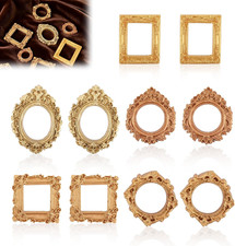 10Pcs Mini Gold Picture Frames, Small Resin Vintage Antique Baroque Frames Wall- picture