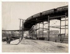 c.1890's USA NEW YORK - OVERHEAD RAILWAY EL TRAIN 110th ST picture