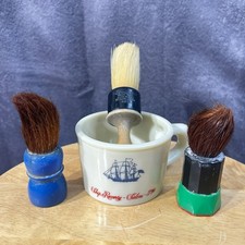 Vintage Old Spice Shaving Mug and 3 Brushes picture