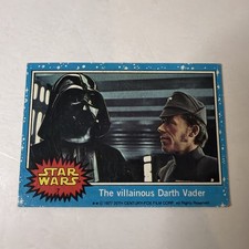 Vintage 1977 Topps Star Wars #7 The Villainous Darth Vader Rookie Series 1 Blue picture