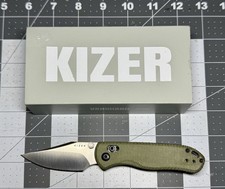 Kizer Cutlery Drop Bear 2 Clutch Lock Green Micarta Folding Nitro-V Pocket Knife picture